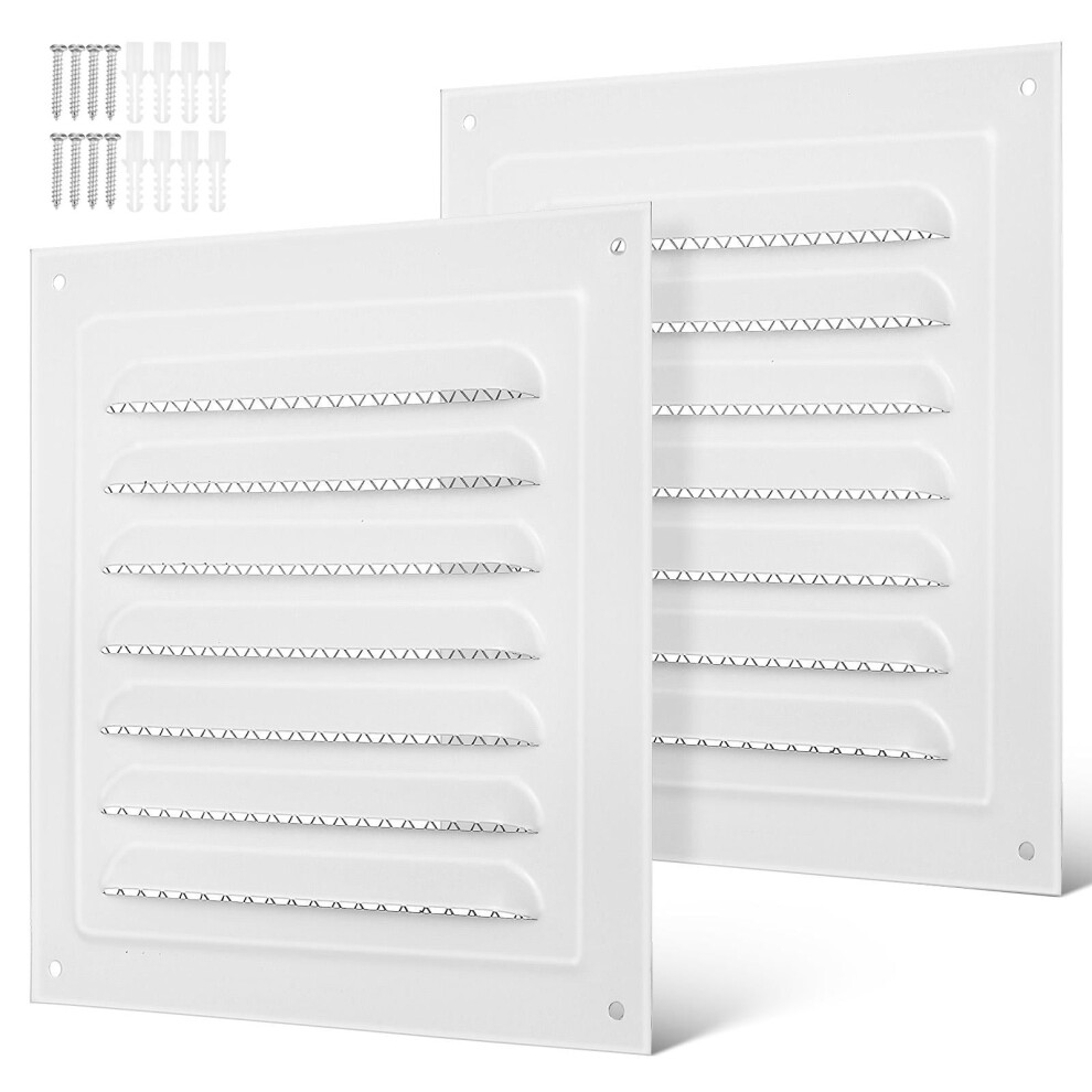 2Pcs Metal Shed Vent Cover White Wall Vent For Bathroom Garage And Attics 9028731367682