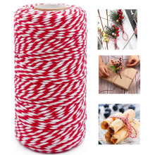 Cotton Twine 2mm, 328ft Red & White Macramé Cord for DIY, Gifts, Home Decor, Gardening – Compatible with Christmas Wrapping