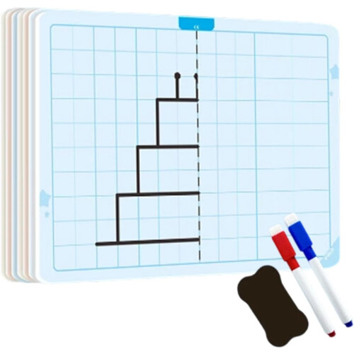 Symmetrical Drawing Card, Pattern Learning Tool for Art Practice, Reusable STEM Learning Kit for Pattern Creation, Skill Development, Home Activity