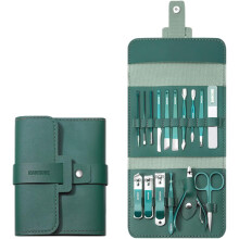 12/16PCS Portable Folding Manicure Kit - Stainless Steel Nail Clipper Set with Cuticle Trimmer, Compact Pedicure Grooming Tools