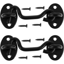 2 Pack 3 Inch Barn Door Lock, Heavy Duty Stainless Steel Privacy Hook and Eye Latch for Door Barn Door Latch with Screws Gate Latch for Wooden Fence