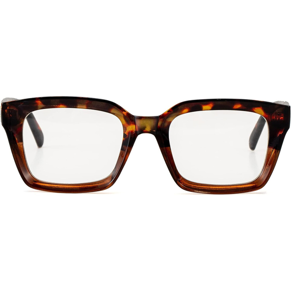 Thick Square Frame Glasses for Women Men Non-prescription Clear Lens Eyeglasses