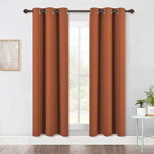 Blackout Curtains Burnt Orange Thermal Insulated 2 pcs