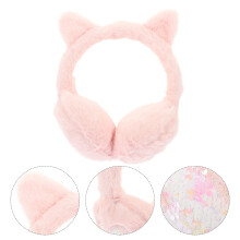 Earmuff Cute Heart Shaped Pink Plush Heat Preservation 1Set