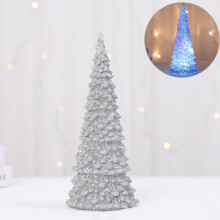 Christmas Decorations Clearance! 1 Piece Christmas Tree Colorful LED Acrylic Night Christmas Decoration 27cm Silver