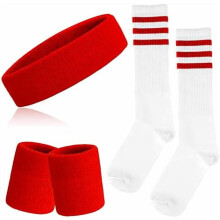 Gestreiftes Schweißband-Set für Sport – 5-teilig