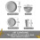 32-Pc Plastic Wheat Straw Dinnerware Set for 8, Unbreakable Outdoor Camping Dishes, Light Gray 1