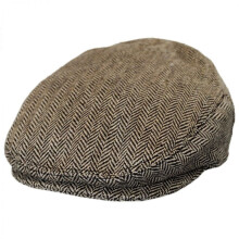 Baby Herringbone Wool Blend Ivy Cap - 44cm (6-12 M) - Brown