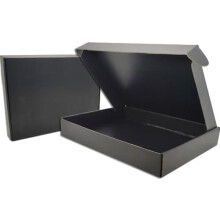 Black Corrugated Shipping Boxes (13x10x2"), Pack of 25 – Compatible with Small Business Packaging, Crafts & Gifts