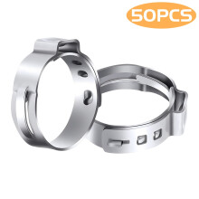 50-Pack 1/2 inch PEX Cinch Clamps for Seamless Pipe Fitting Connections, Stainless Steel