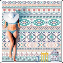 Waterproof Sandproof Beach Blanket 79"x83"/120"x108", Quick-Drying Durable Picnic Mat for Beach, Camping, Hiking – Compatible with All Outdoor