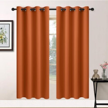 Burnt Orange Blackout Curtains with Grommets 2 pcs 52x72 in