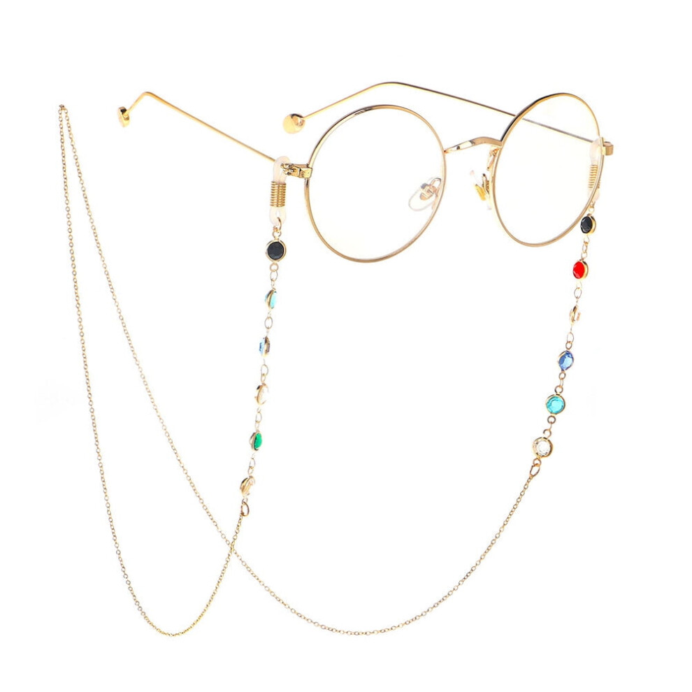 Colorful Glass Handmade Eyeglasses Strap Eyeglass Chain Sunglasses Holder Strap Eyewear Retainer Lanyard Golden