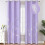 Lilac Blackout Curtains Silver Palm Pattern 42x84in 2 Panels 1