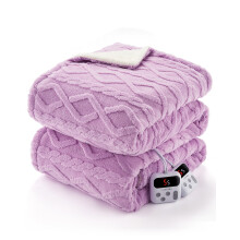 62"x84" Heated Throw Blanket - Thick Tufted Sherpa, 10 Heat Levels 10 Time Settings, ETL Certified Machine Washable Fast Heating, Purple
