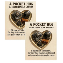 yocbz 2Pcs Motorcycle enthusiasts Pocket Hug, Motor Heart-Motor-Themed Pocket Hug Collection Encouragement Gifts With Card