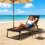 Outsunny Outsunny Folding Beach Chair Chaise Lounge 4 Adjustable Positions, Black 1