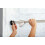 Barre de douche à ressort courbée, nickel brossé, 2