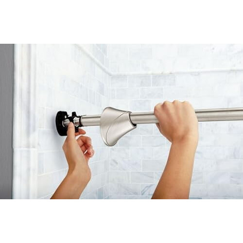 Barre de douche à ressort courbée, réglable, sans perçage 1