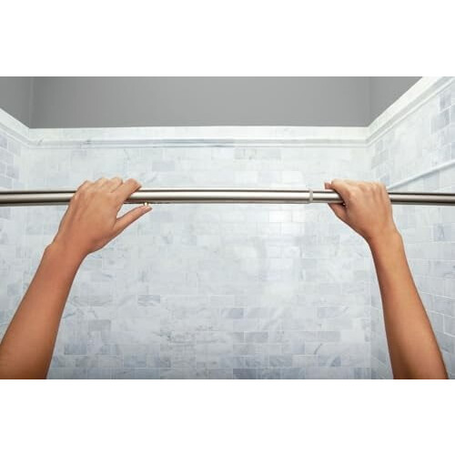 Barre de douche à ressort courbée, réglable, sans perçage 2