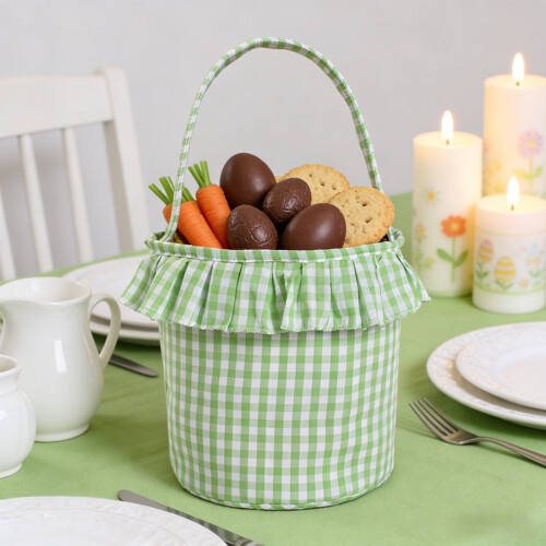Easter Plaid Polyester Storage Basket 1 Pack 2