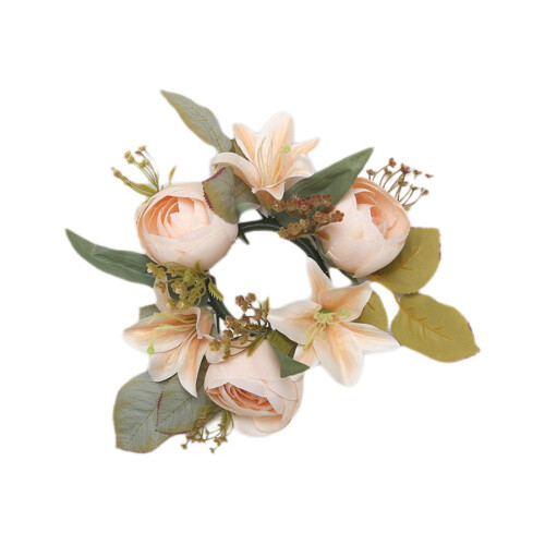 Ghirlanda artificiale di gigli e rose da 30 cm 1