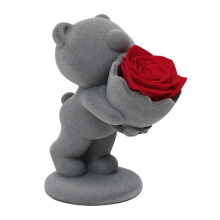 Luxurious Plush Rose Bouquet with Eternal Flower & Doll Bear - Perfect for Girlfriend'S Birthday, Valentine'S Day