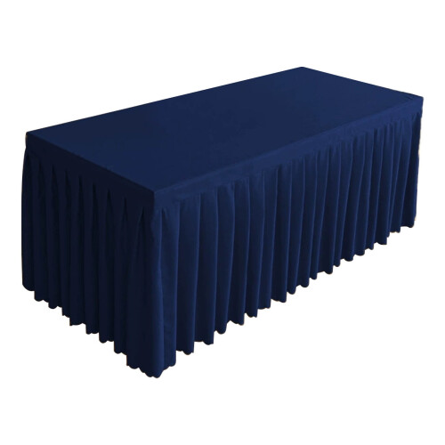 Jupe de table rectangulaire unie en polyester, 120 x 407,5 cm 1