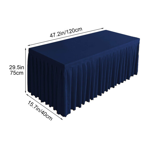 Jupe de table rectangulaire unie en polyester, 120 x 407,5 cm 2