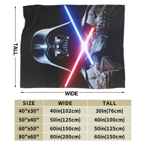 Εξαιρετικά μαλακή κουβέρτα fleece με σχέδιο Darth Vader 50x60 ίντσες 2