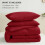 Dark Red Queen Comforter Set 3 pcs Microfiber 4