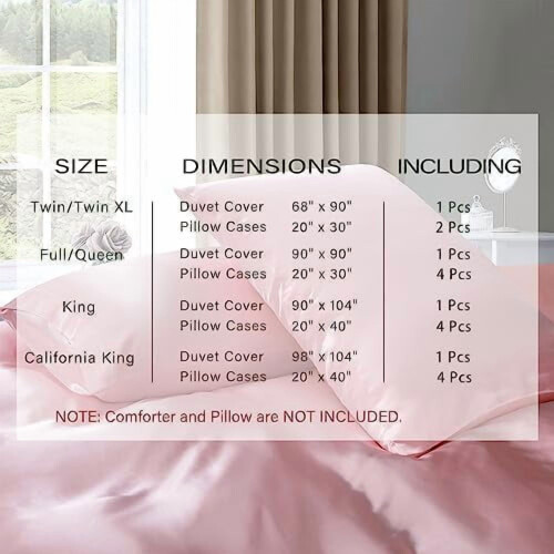 Satin Duvet Cover Set Blush Pink 5-Piece 1