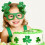 St. Patrick's Day glasses frames with shamrock design green 4