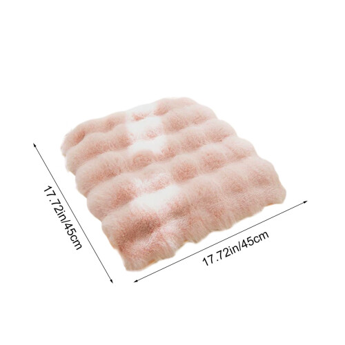 Μαξιλάρι βελούδου 45x45cm ροζ από ψεύτικη γούνα κουνελιού, μονωμένο μαξιλάρι 2