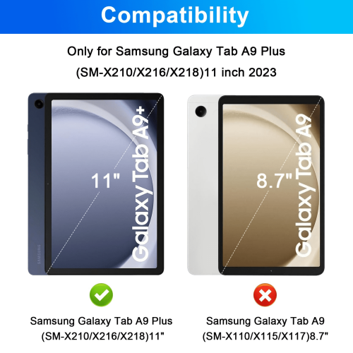 Capa com teclado retroiluminado e mouse para Samsung Galaxy Tab A9+ 1