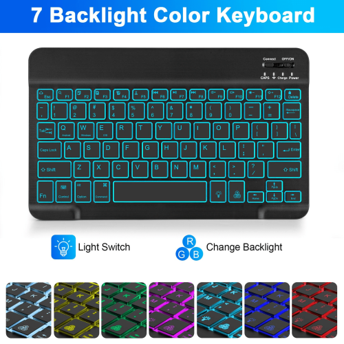 Capa com teclado retroiluminado e mouse para Samsung Galaxy Tab A9+ 2