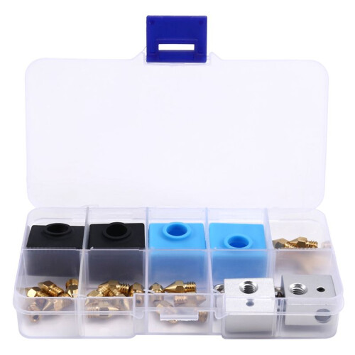 3D Printer Upgrade Kit Nozzles, Heating Block, Silicone Sleeve Complete Accessories Set MK8 Kit