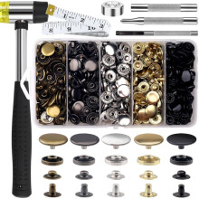 506PCS Snap Fasteners Kit, 15 mm Läder Snap Fasteners Kit, Button Snaps Tryckknappar, för Kläder, Jackor, Armband, Väskor