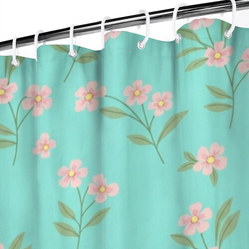Cortina de chuveiro com estampa floral, 84x72 polegadas, com 12 ganchos. 2