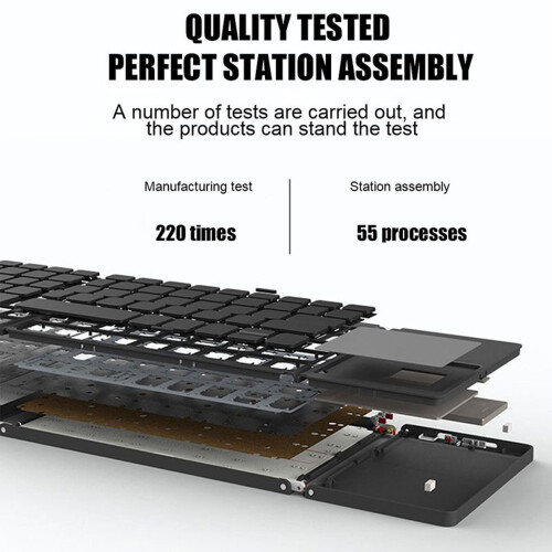 Portable Foldable Bluetooth Keyboard with Touchpad – Ultra-Slim Wireless Keyboard Compatible with Android, iOS, Tablet | Compact Travel Design | 2