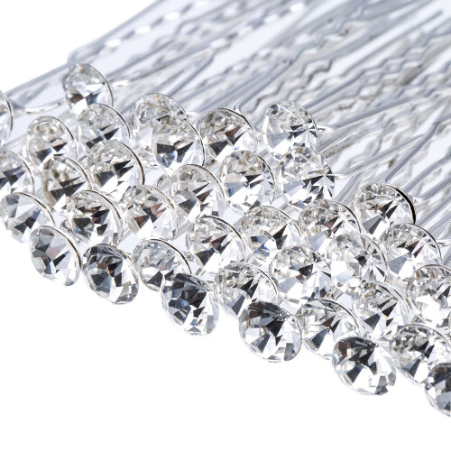 Grampos de cabelo com strass para noivas e casamentos (pacote com 40) 2