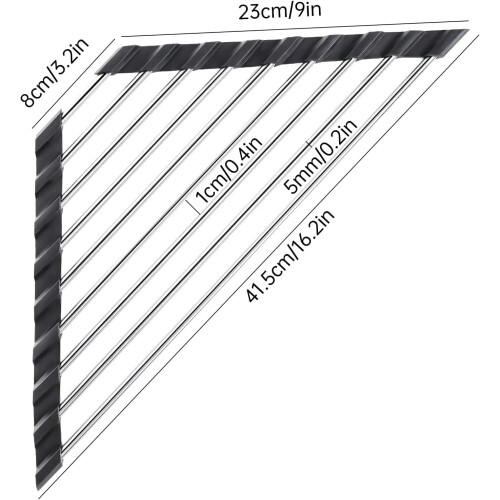 Égouttoir triangulaire pour évier d'angle, en acier inoxydable. 2