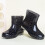 Botas de chuva femininas impermeáveis de cano curto, antiderrapantes e com cano largo. 4