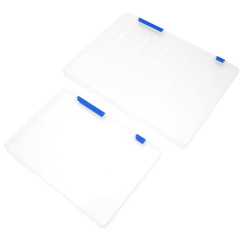 Blue File Storage Boxes for Document Organization in Office or Home Made of PP 2Pcs 2