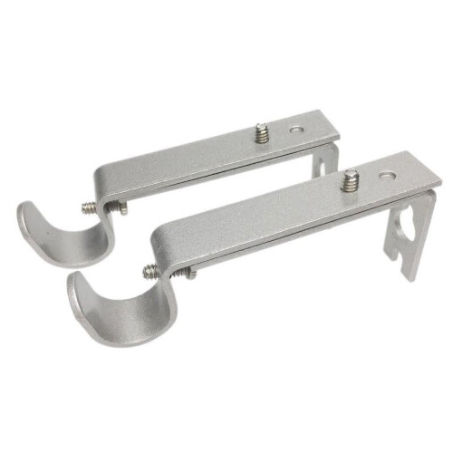 3.9-5.3inch Adjustable Metal Curtain Rod Bracket Drapery Pole Holder Support - 1