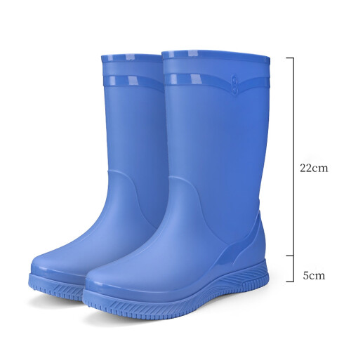 Botas de chuva impermeáveis femininas de cano curto e cano largo (1 par) 1