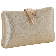 1Pcs Clutch Purse with Golden Leaf-shaped Clasp and Elegant Design 7.66X5.31X2.36in