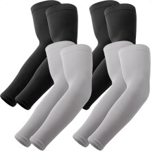 4 Pairs Arm Sleeves, Cooling UV Sun Protection Sports Compression Sleeves for Men Women, Golf Basketball Arm Sleeves