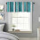 Geometric Vertical Stripes Rod Pocket Valance Blue Teal 1