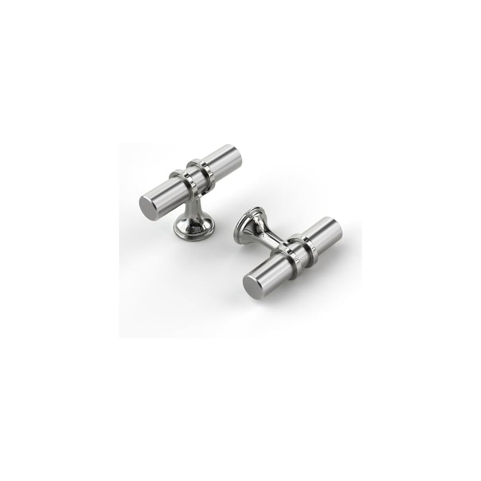 12 Pack Brushed Nickel Cabinet Knobs, T-Bar Knobs Drawer Knobs, Brushed Nickel Kitchen Cabinet Knobs, Single Hole Solid Dresser Knobs 9479868247017